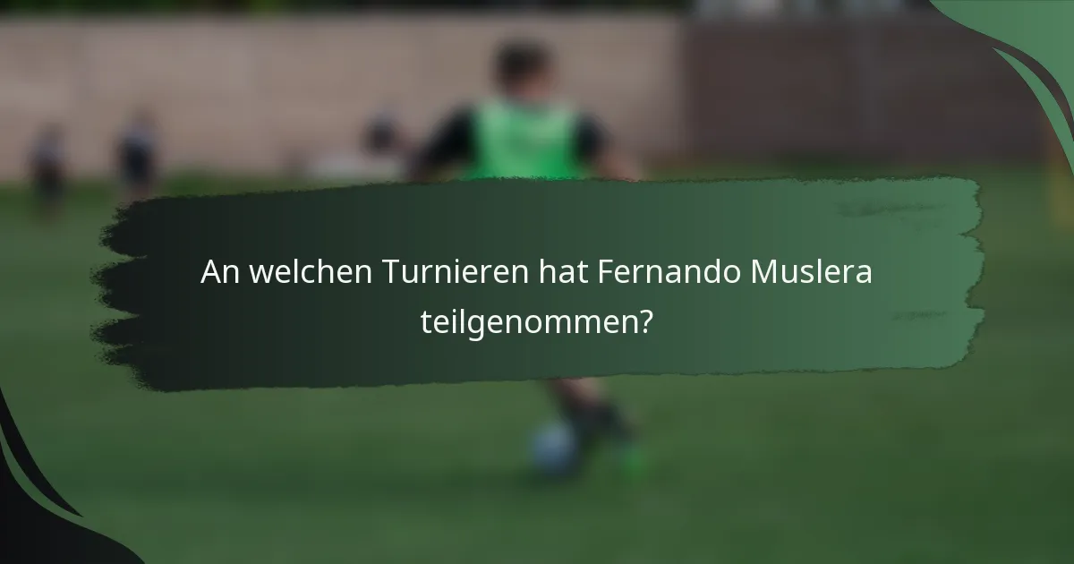 An welchen Turnieren hat Fernando Muslera teilgenommen?