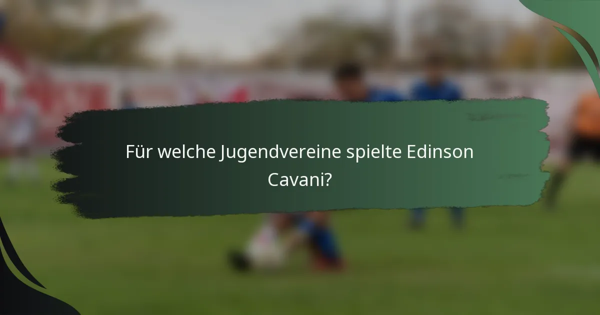 Für welche Jugendvereine spielte Edinson Cavani?