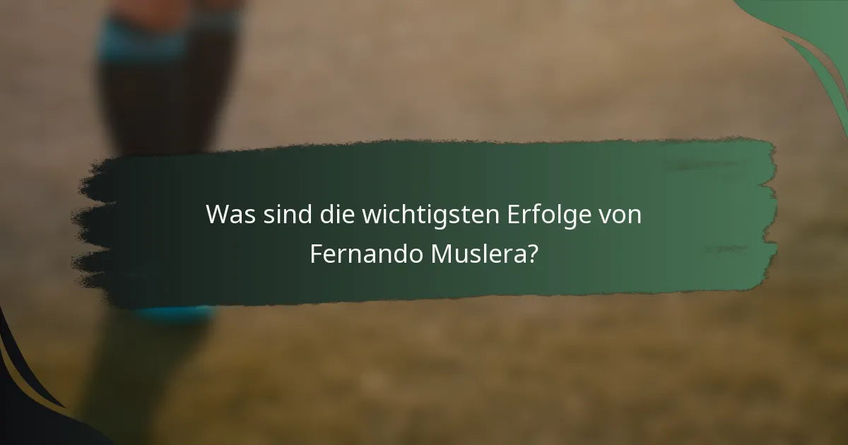 Was sind die wichtigsten Erfolge von Fernando Muslera?