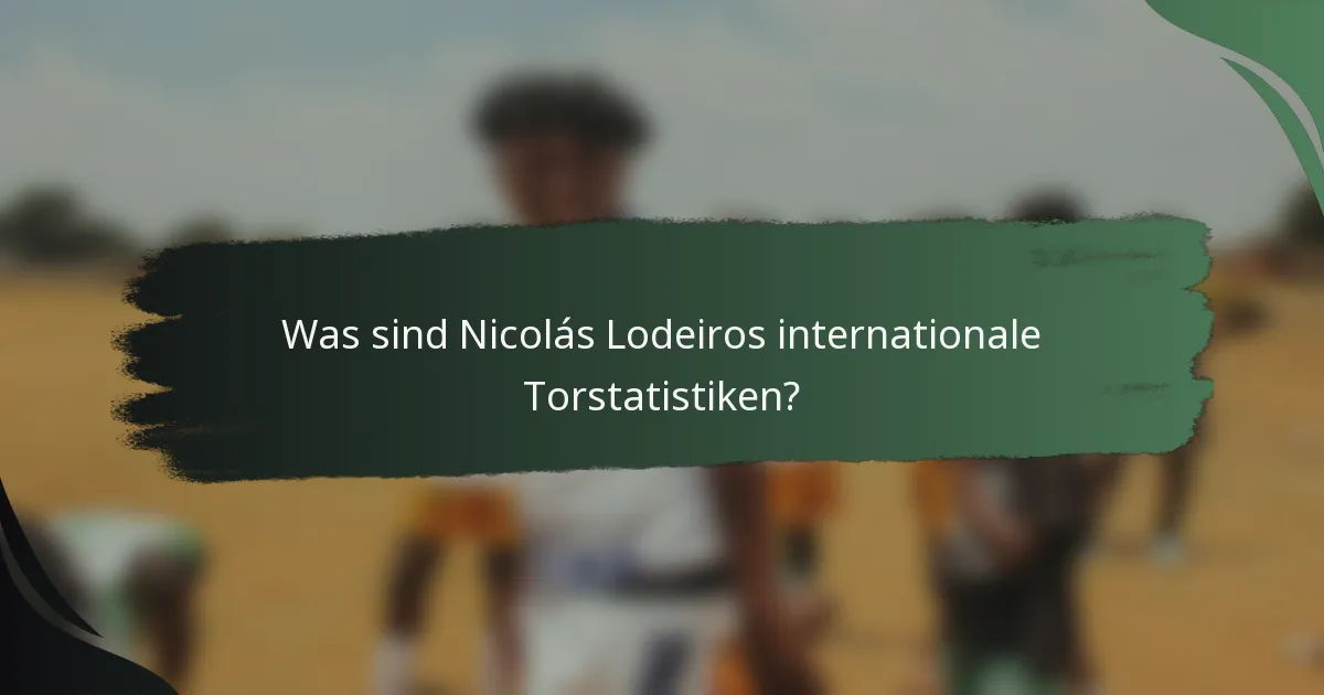 Was sind Nicolás Lodeiros internationale Torstatistiken?