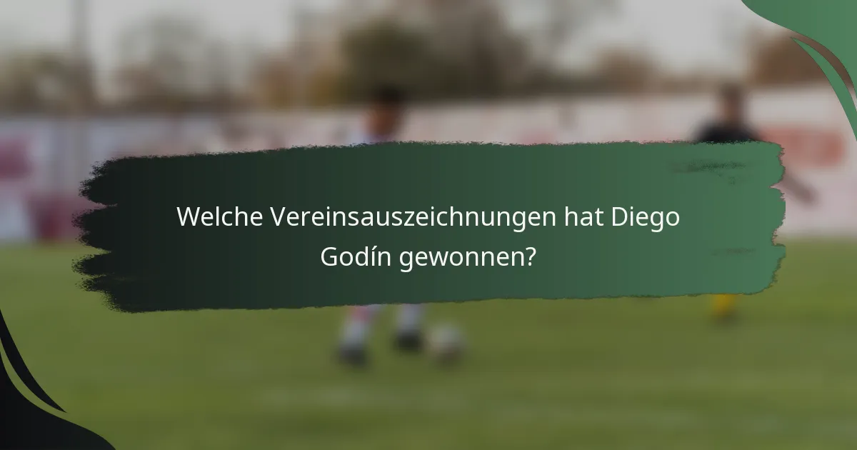 Welche Vereinsauszeichnungen hat Diego Godín gewonnen?
