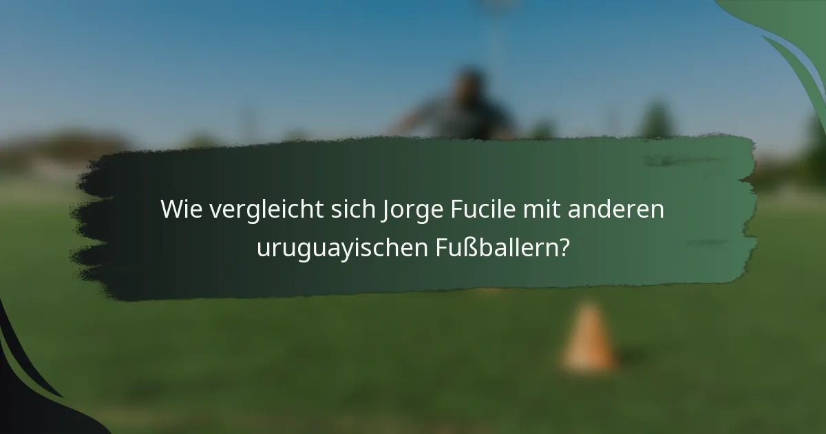Wie vergleicht sich Jorge Fucile mit anderen uruguayischen Fußballern?